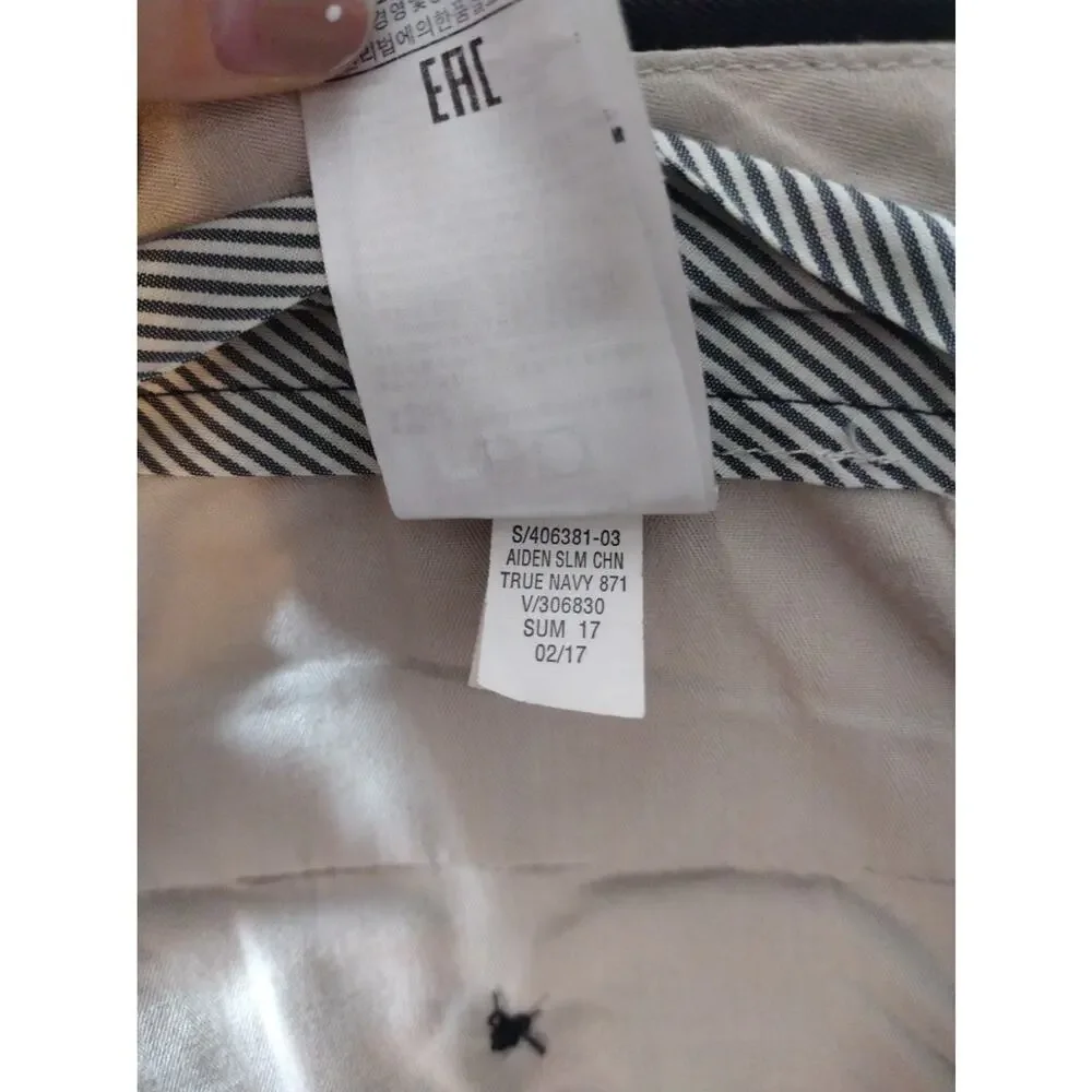 Banana Republic Aiden Chino Pants 30×32 Navy Blue Cotton Formal Office Preppy